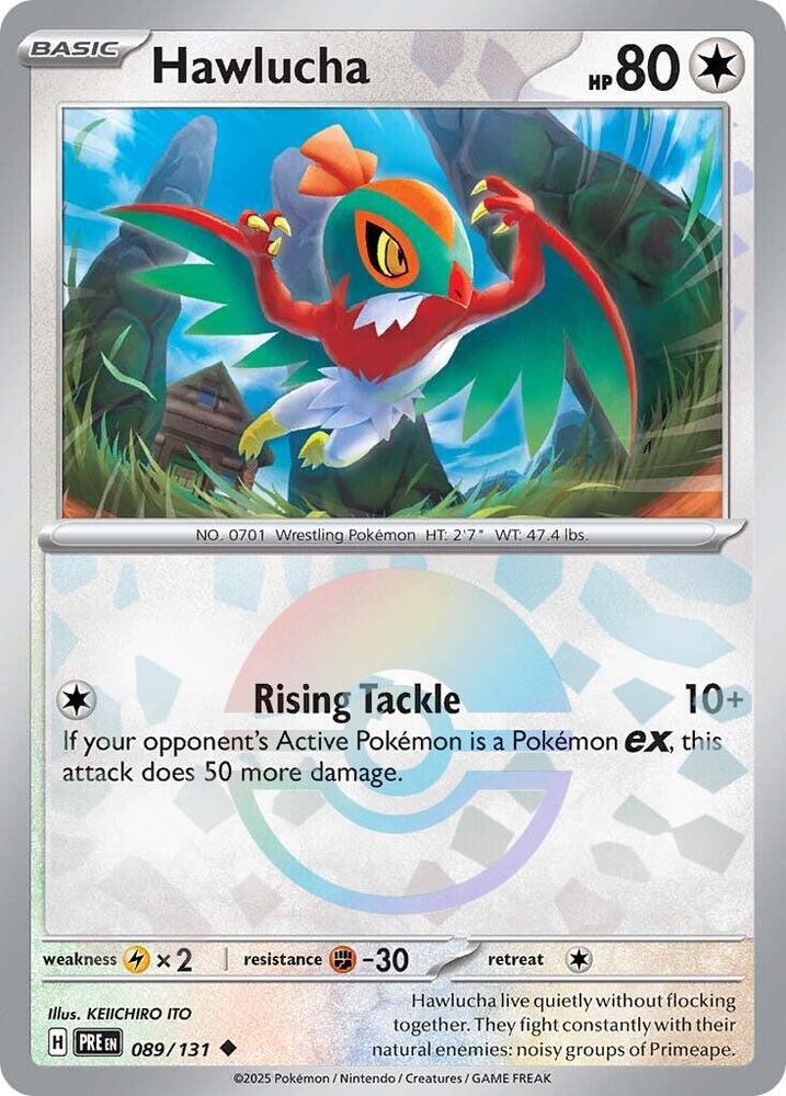 Hawlucha 089/131 - Poké Ball Reverse Holo - Pokemon TCG Prismatic Evolutions card