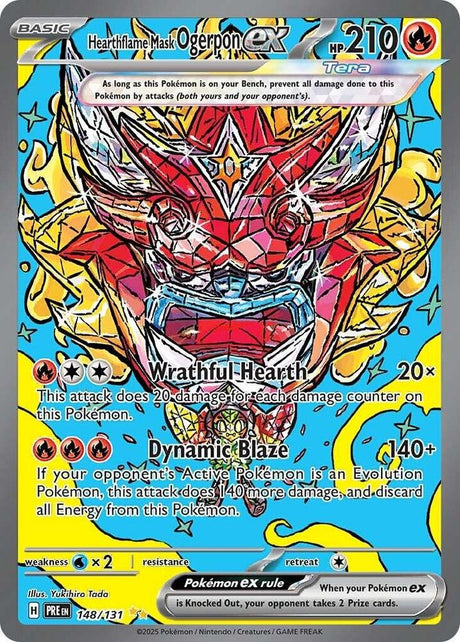 Hearthflame Mask Ogerpon ex 148/131 - Standard card artwork - Pokemon TCG Prismatic Evolutions card