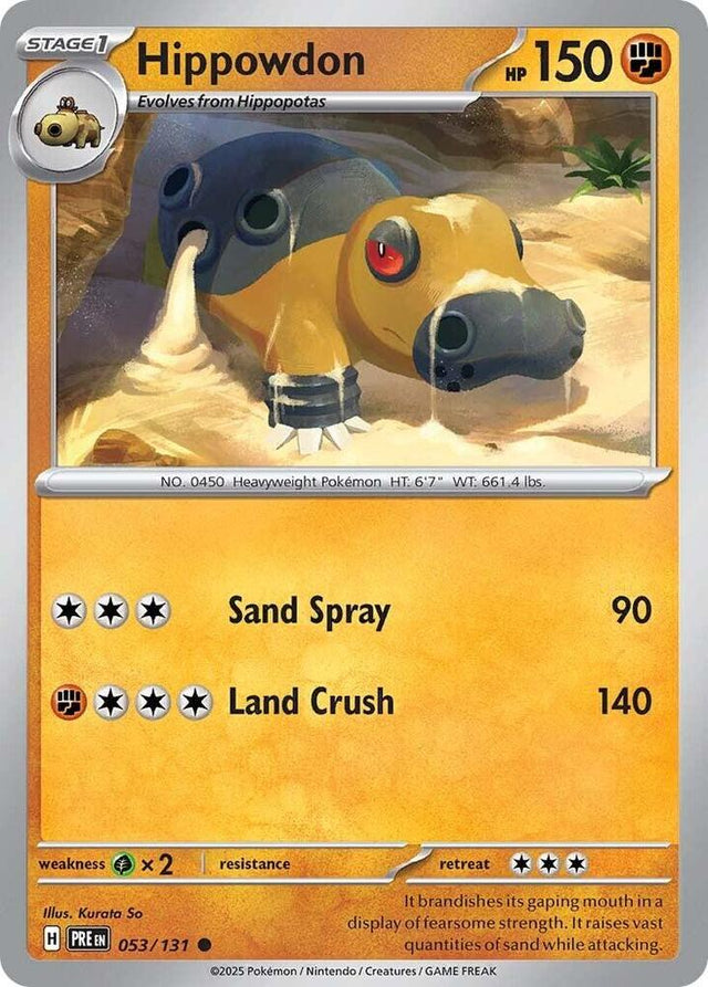 Hippowdon 053/131 - Standard card artwork - Pokemon TCG Prismatic Evolutions card