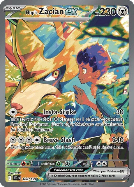 Hop's Zacian ex 186/159 - Pokemon TCG Journey Together card