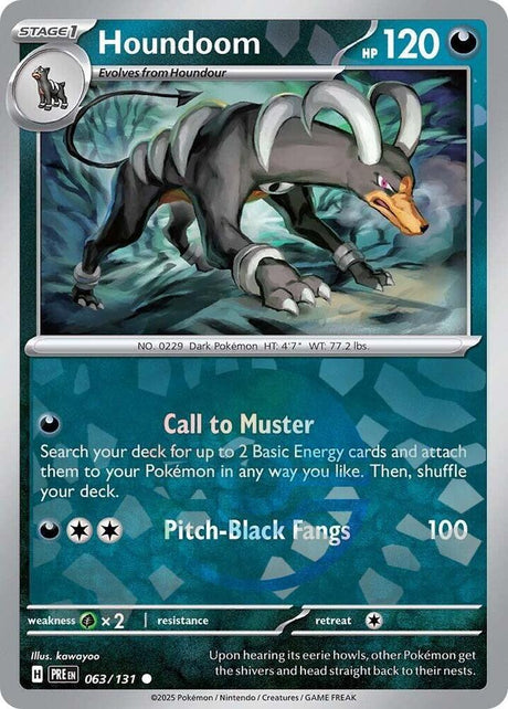 Houndoom 063/131 - Poké Ball Reverse Holo - Pokemon TCG Prismatic Evolutions card