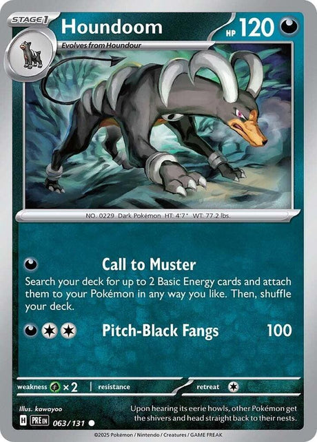 Houndoom 063/131 - Standard card artwork - Pokemon TCG Prismatic Evolutions card
