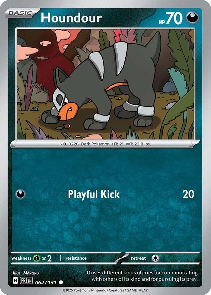 Houndour 062/131 - Standard card artwork - Pokemon TCG Prismatic Evolutions card