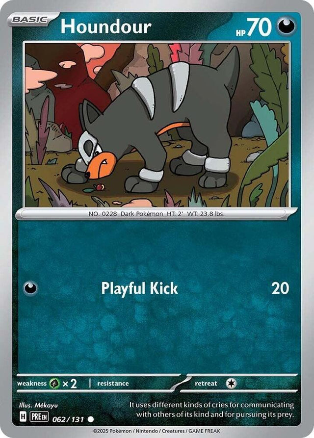 Houndour 062/131 - Standard card artwork - Pokemon TCG Prismatic Evolutions card
