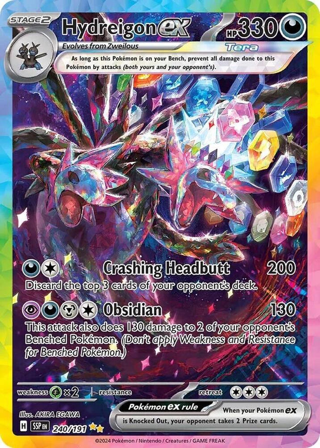 Hydreigon ex 240/191 - Pokemon TCG Surging Sparks card