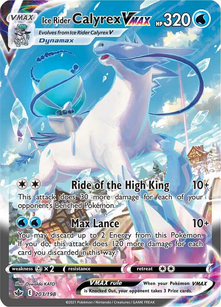 Ice Rider Calyrex VMAX (Alternate Art Secret) 203 - Pokemon TCG Chilling Reign card