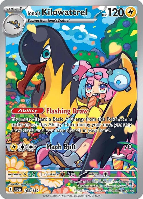 Iono's Kilowattrel 163/159 - Pokemon TCG Journey Together card