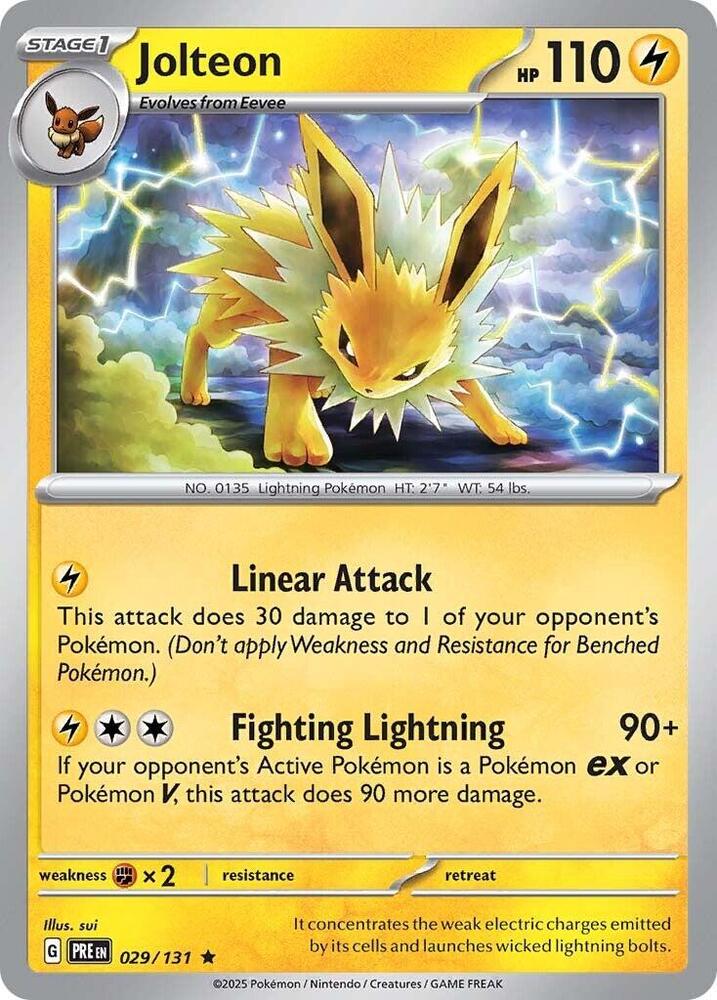 Jolteon 029/131 - Standard card artwork - Pokemon TCG Prismatic Evolutions card