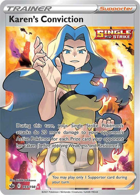 Karen's Conviction (Full Art) 193 - Pokemon TCG Chilling Reign card