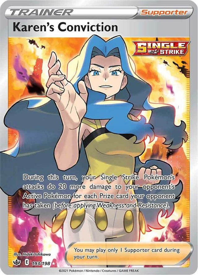 Karen's Conviction (Full Art) 193 - Pokemon TCG Chilling Reign card