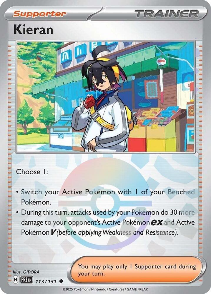 Kieran 113/131 - Poké Ball Reverse Holo - Pokemon TCG Prismatic Evolutions card