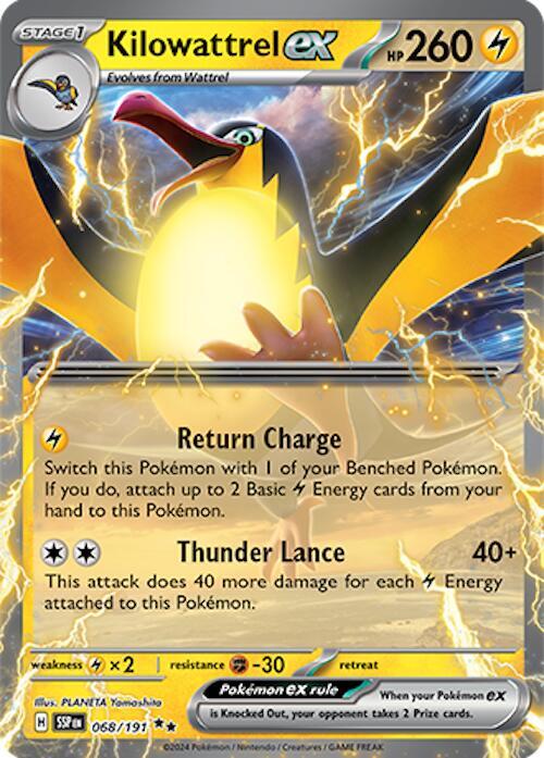 Kilowattrel ex 068/191 - Pokemon TCG Surging Sparks card