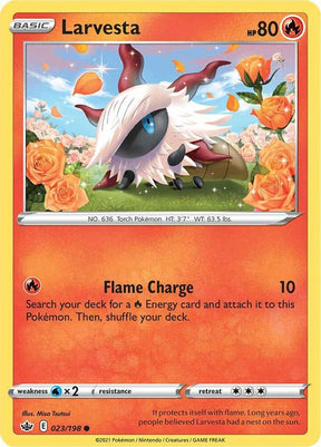 Larvesta 023 - Pokemon TCG Chilling Reign card