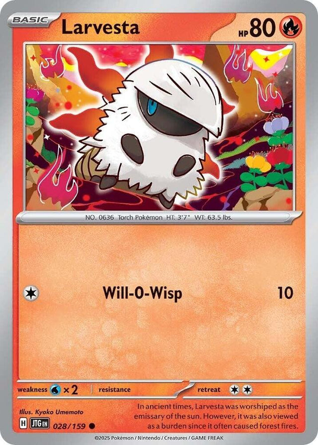 Larvesta 028/159 - Pokemon TCG Journey Together card