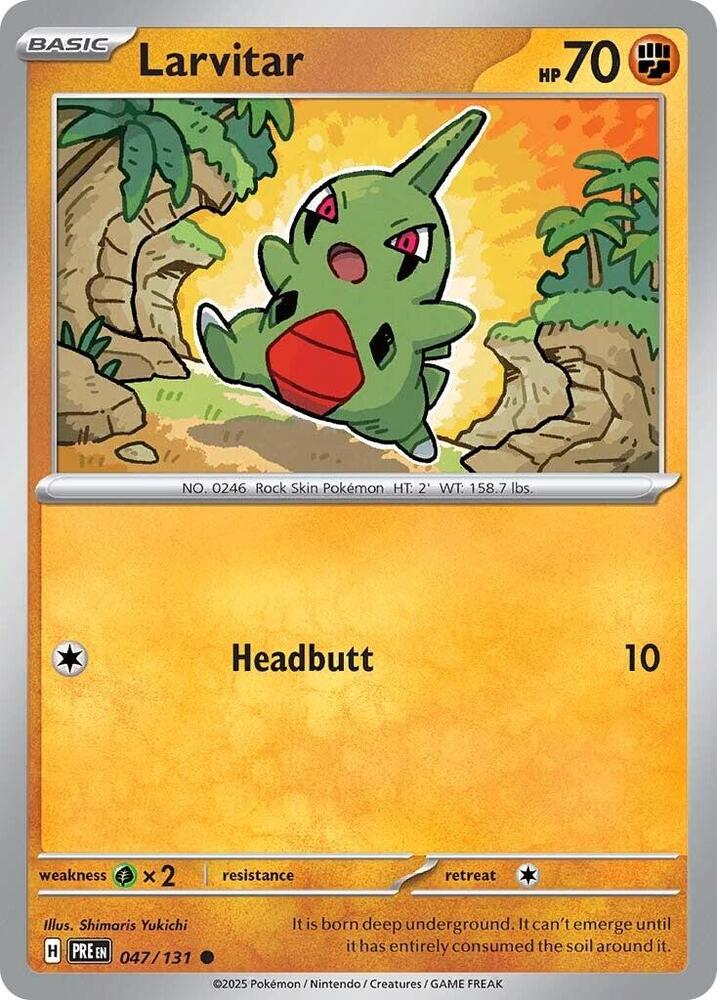 Larvitar 047/131 - Standard card artwork - Pokemon TCG Prismatic Evolutions card