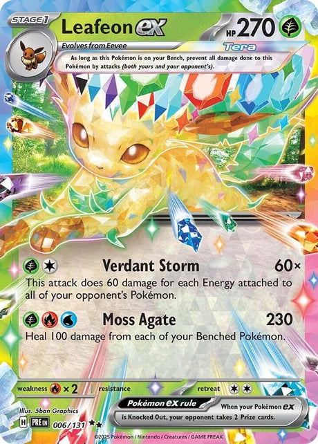 Leafeon ex 006/131 - Standard card artwork - Pokemon TCG Prismatic Evolutions card