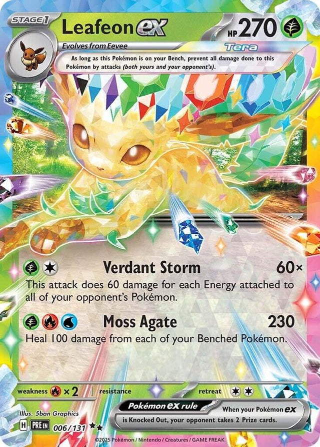 Leafeon ex 006/131 - Standard card artwork - Pokemon TCG Prismatic Evolutions card