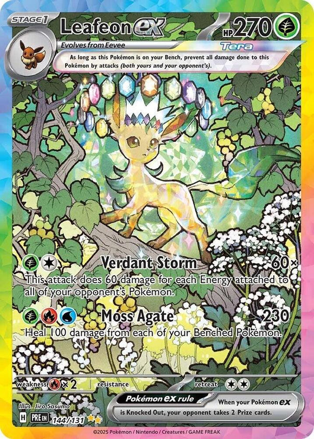 Leafeon ex 144/131 - Standard card artwork - Pokemon TCG Prismatic Evolutions card