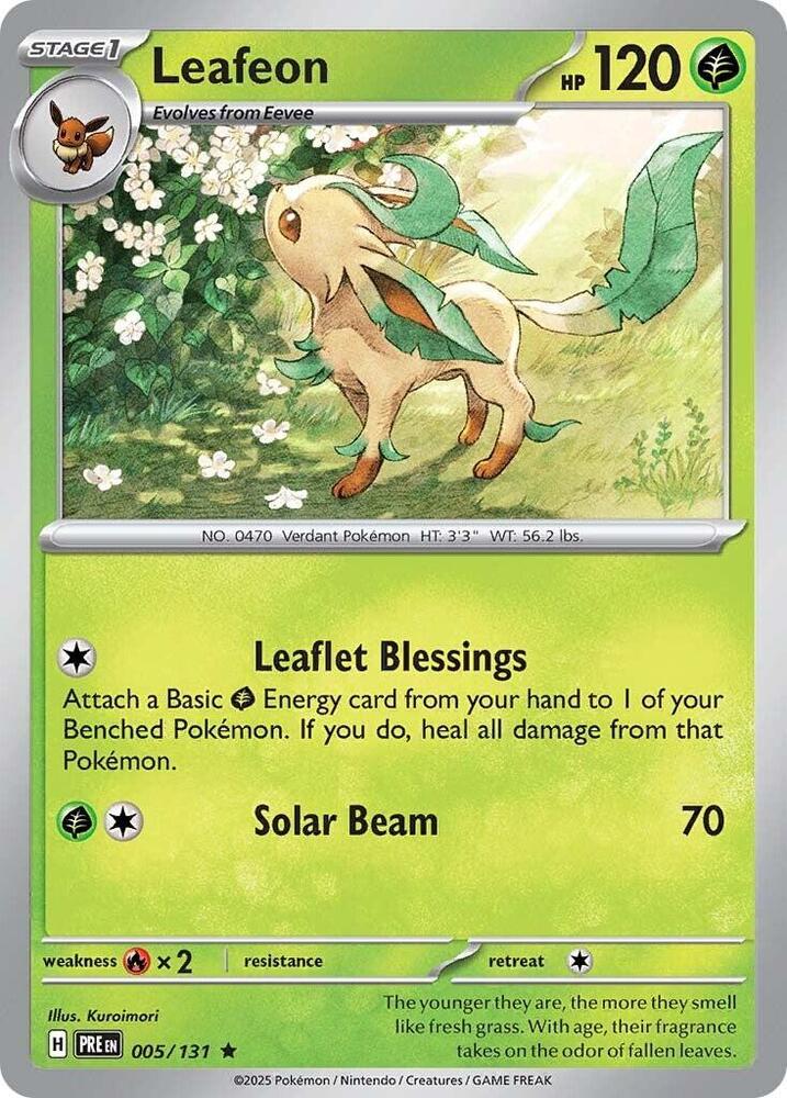 Leafeon 005/131 - Standard card artwork - Pokemon TCG Prismatic Evolutions card