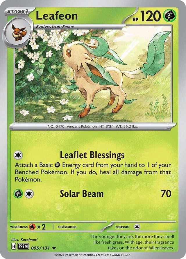 Leafeon 005/131 - Standard card artwork - Pokemon TCG Prismatic Evolutions card