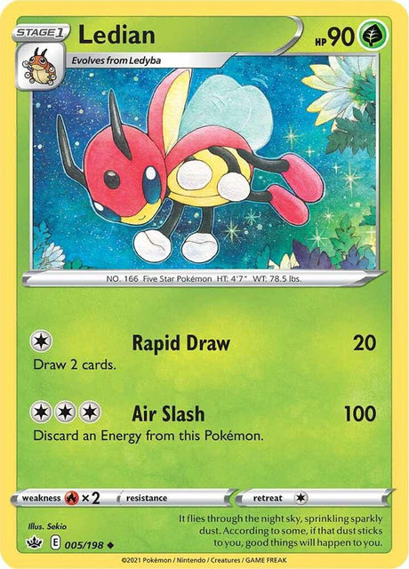 Ledian 005 - Pokemon TCG Chilling Reign card