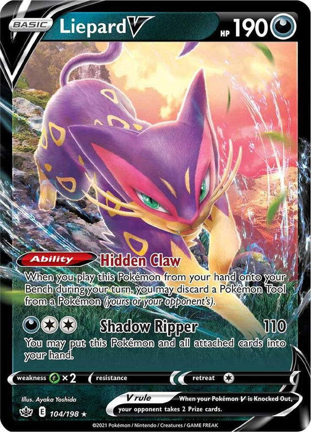 Liepard V 104 - Pokemon TCG Chilling Reign card