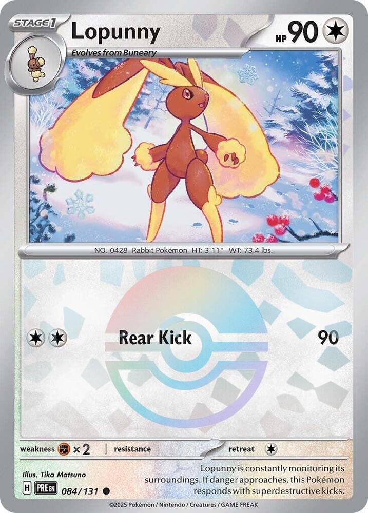 Lopunny 084/131 - Poké Ball Reverse Holo - Pokemon TCG Prismatic Evolutions card