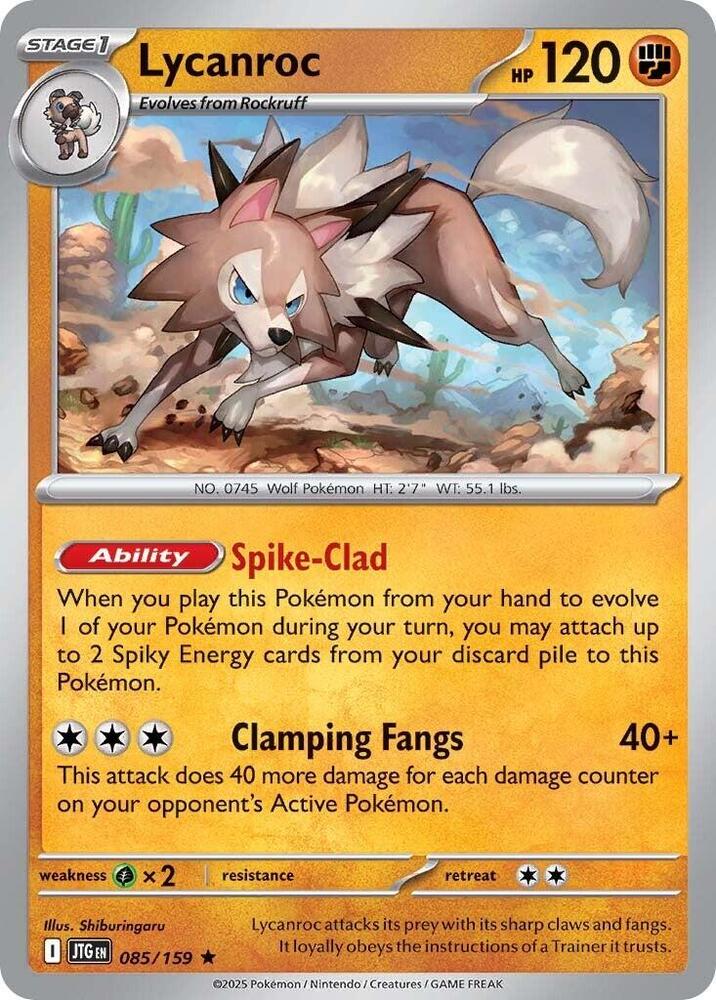 Lycanroc 085/159 - Pokemon TCG Journey Together card
