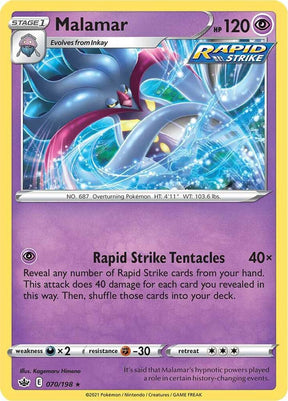 Malamar 070 - Pokemon TCG Chilling Reign card