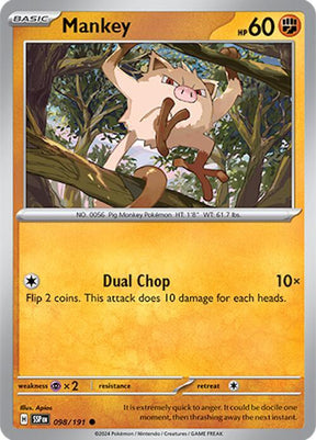 Mankey 098/191 - Pokemon TCG Surging Sparks card