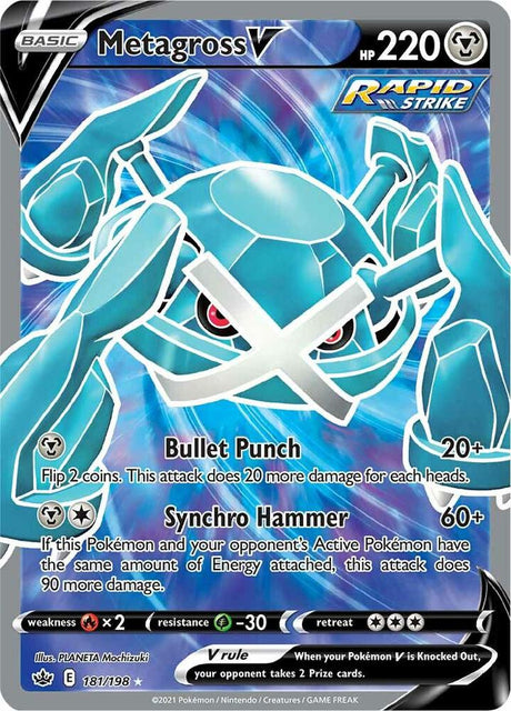 Metagross V (Full Art) 181 - Pokemon TCG Chilling Reign card