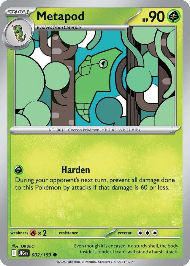 Metapod 002/159 - Pokemon TCG Journey Together card
