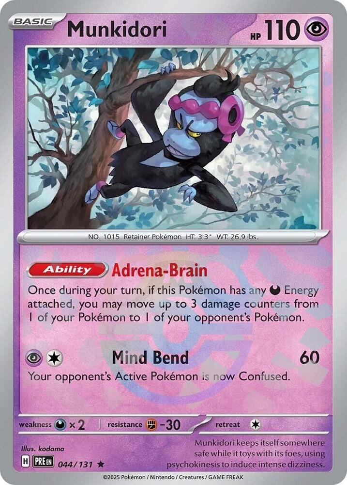 Munkidori 044/131 - Master Ball Reverse Holo - Pokemon TCG Prismatic Evolutions card