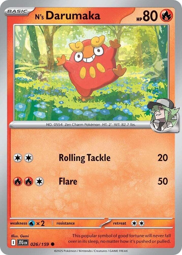 N's Darumaka 026/159 - Pokemon TCG Journey Together card