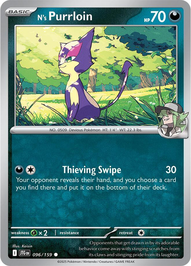 N's Purrloin 096/159 - Pokemon TCG Journey Together card