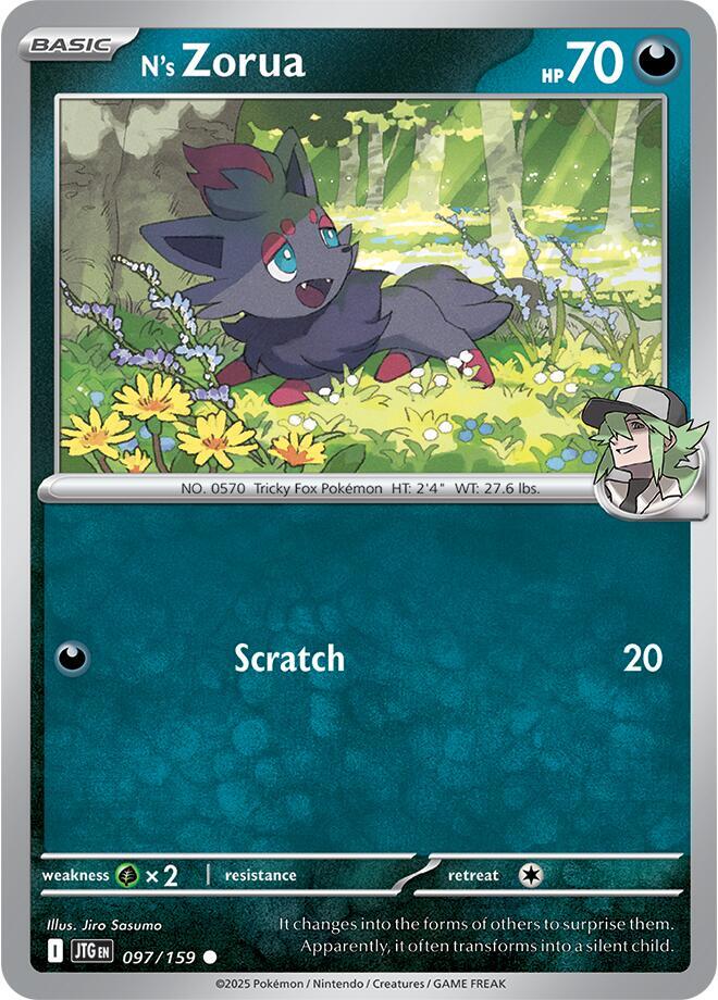 N's Zorua 097/159 - Pokemon TCG Journey Together card