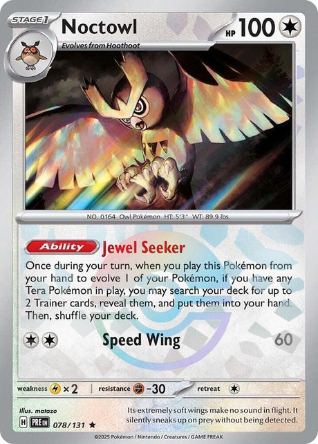 Noctowl 078/131 - Poké Ball Reverse Holo - Pokemon TCG Prismatic Evolutions card