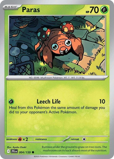 Paras 004/159 - Pokemon TCG Journey Together card