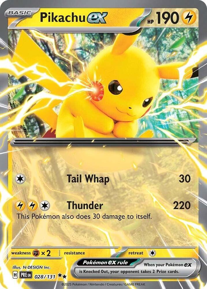 Pikachu ex 028/131 - Standard card artwork - Pokemon TCG Prismatic Evolutions card