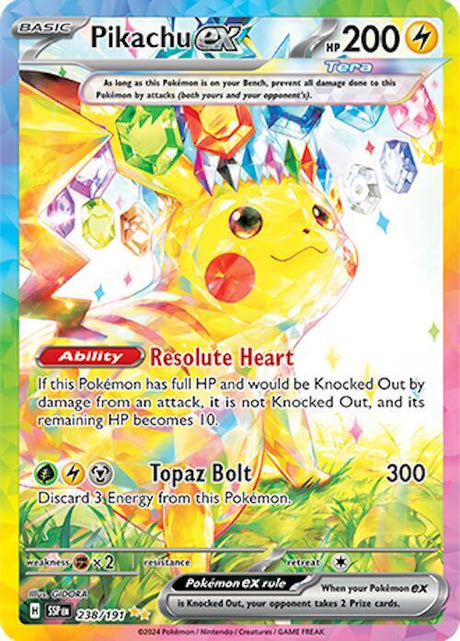 Pikachu ex 238/191 - Pokemon TCG Surging Sparks card