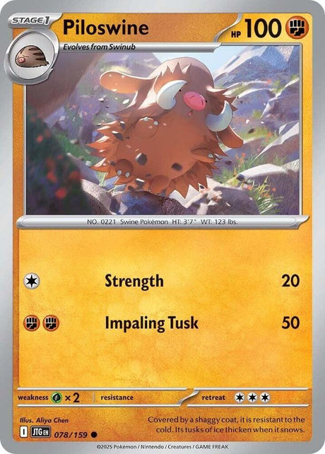 Piloswine 078/159 - Pokemon TCG Journey Together card