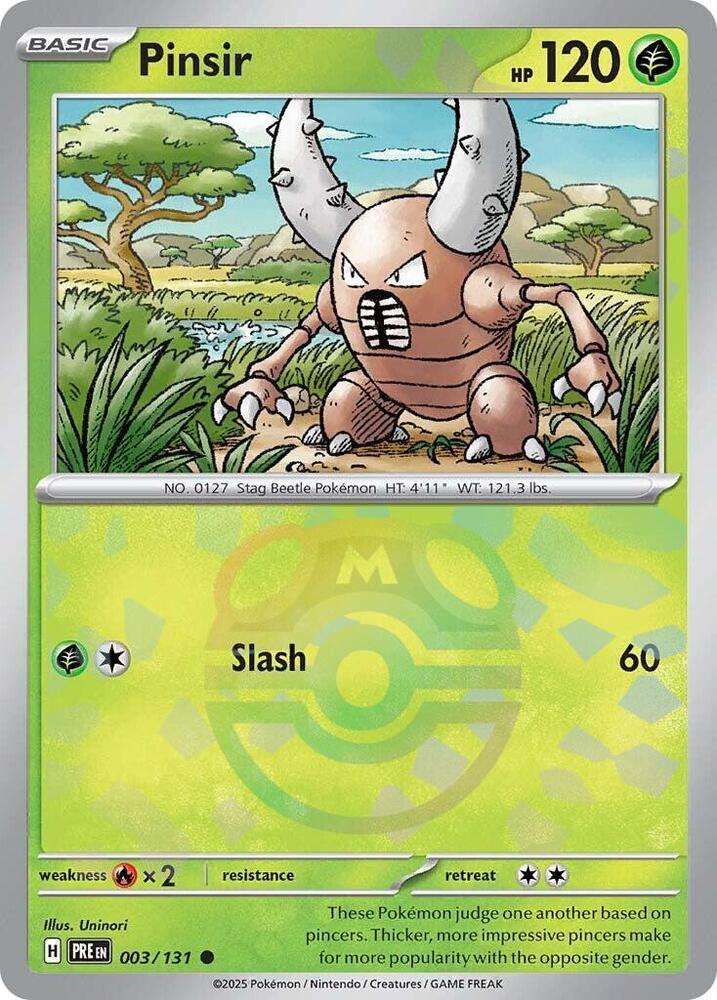 Pinsir 003/131 - Master Ball Reverse Holo - Pokemon TCG Prismatic Evolutions card