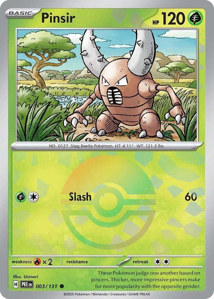 Pinsir 003/131 - Poké Ball Reverse Holo - Pokemon TCG Prismatic Evolutions card
