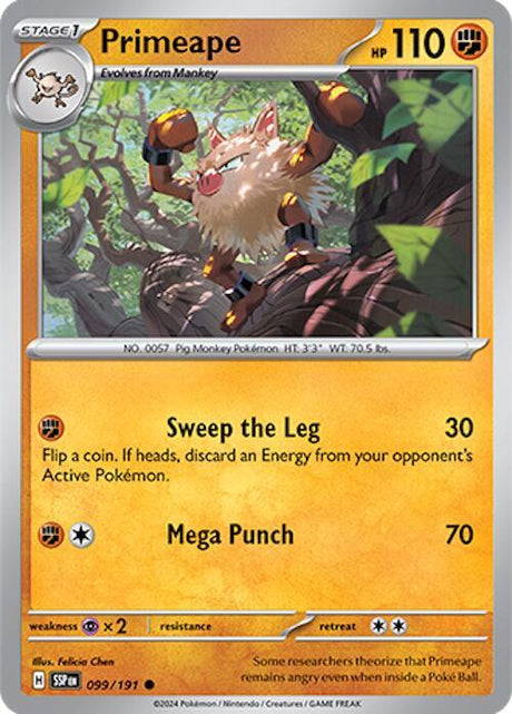 Primeape 099/191 - Pokemon TCG Surging Sparks card