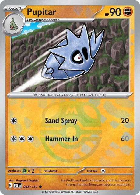 Pupitar 048/131 - Master Ball Reverse Holo - Pokemon TCG Prismatic Evolutions card
