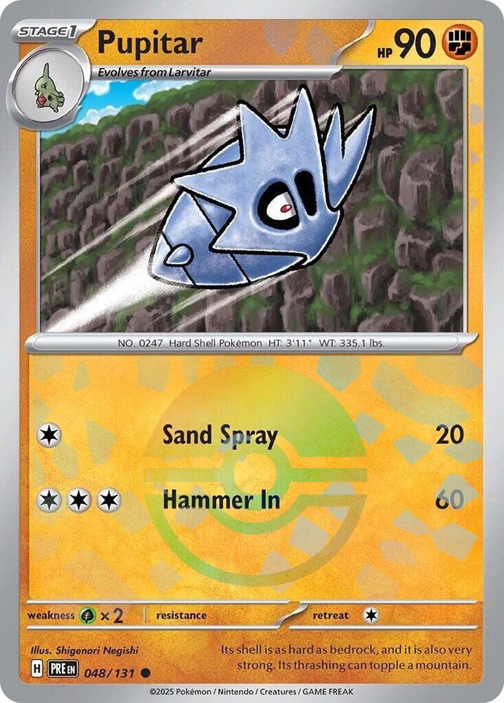 Pupitar 048/131 - Poké Ball Reverse Holo - Pokemon TCG Prismatic Evolutions card