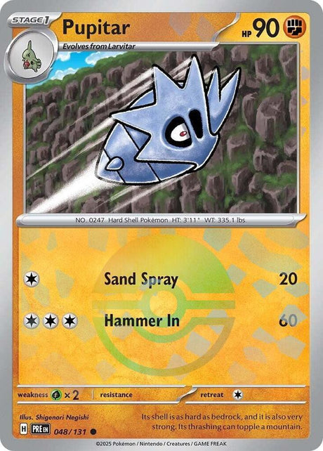Pupitar 048/131 - Poké Ball Reverse Holo - Pokemon TCG Prismatic Evolutions card