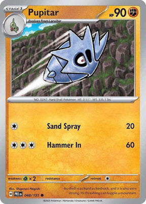 Pupitar 048/131 - Standard card artwork - Pokemon TCG Prismatic Evolutions card
