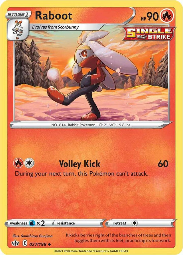 Raboot 027 - Pokemon TCG Chilling Reign card
