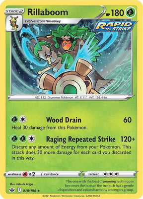 Rillaboom 018 - Pokemon TCG Chilling Reign card